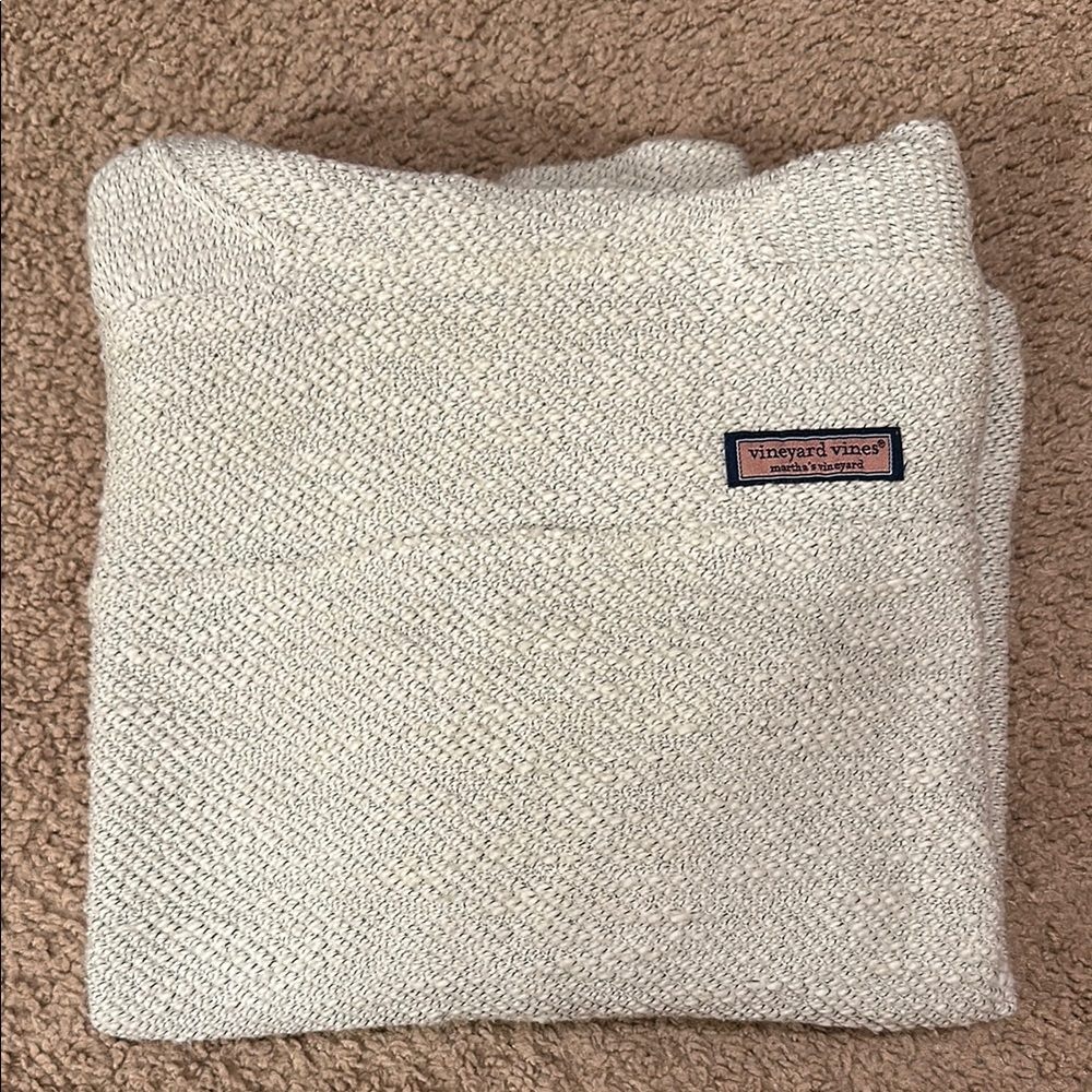 Vineyard Vines Cream Crewneck Sweater with Textured Knit